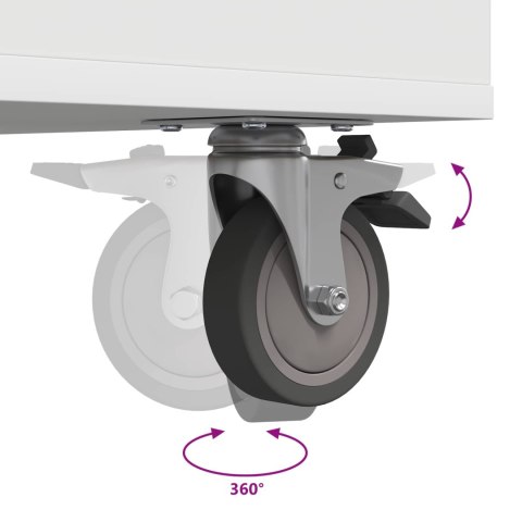 VidaXL Szafka golfowa z kołem Gładki Biały 90 x 45 x 98 cm