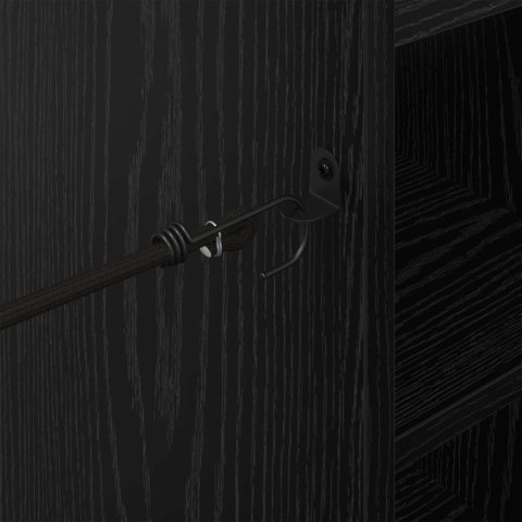 VidaXL Szafka golfowa z kołem Gładki Czarny Dąb 65 x 45 x 98 cm