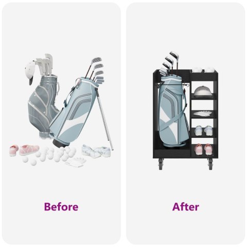 VidaXL Szafka golfowa z kołem Gładki Czarny Dąb 65 x 45 x 98 cm