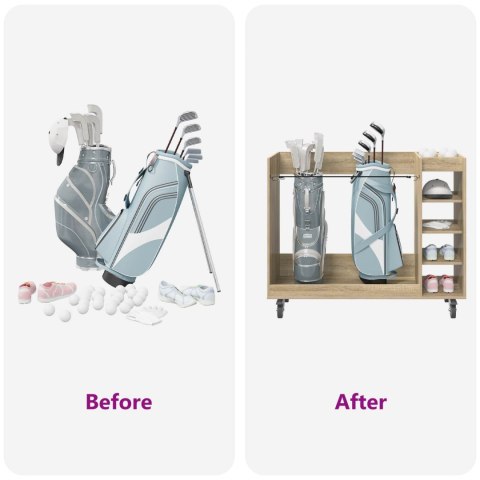 VidaXL Szafka golfowa z kołem Gładki Dąb Sonoma 120 x 45 x 98 cm