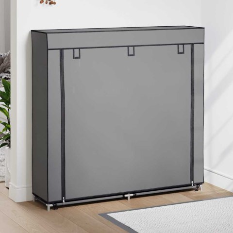 VidaXL Szafka na buty z osłoną, szara, 115x28x110 cm, tkanina