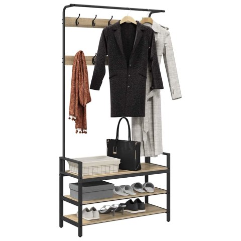 VidaXL Wieszak na płaszcze z półką Dąb Sonoma 95 x 34 x 184 cm