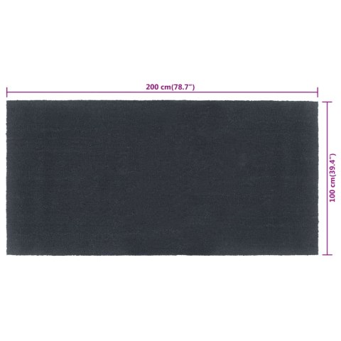 VidaXL Wycieraczka, ciemnoszara, 100x200cm, włókno kokosowe, tuftowana