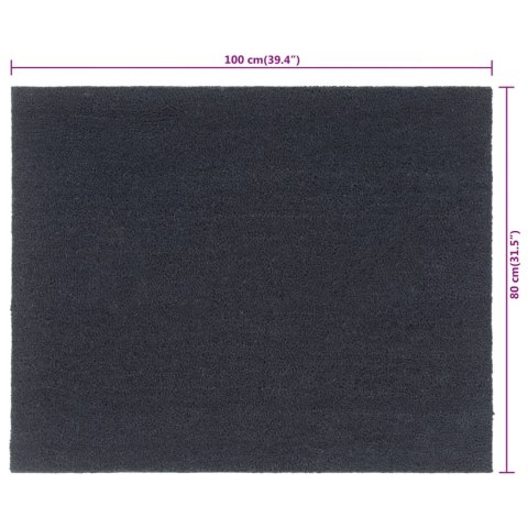 VidaXL Wycieraczka, ciemnoszara, 80x100 cm, włókno kokosowe, tuftowana