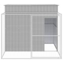 BUDA DLA PSA Z WYBIEGIEM JASNOSZARA 214X253X181CM STAL