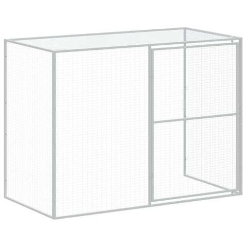 BUDA DLA PSA Z WYBIEGIEM JASNOSZARA 214X253X181CM STAL