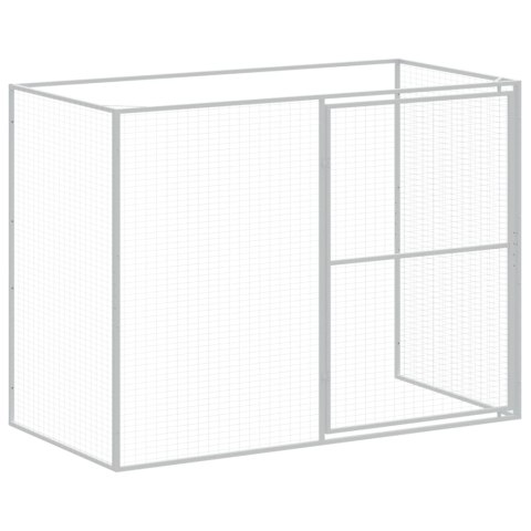 VidaXL Buda dla psa, z wybiegiem, jasnoszara, 214x661x181 cm, stal