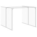 VidaXL Buda dla psa, z wybiegiem, jasnoszara, 214x865x181 cm, stal