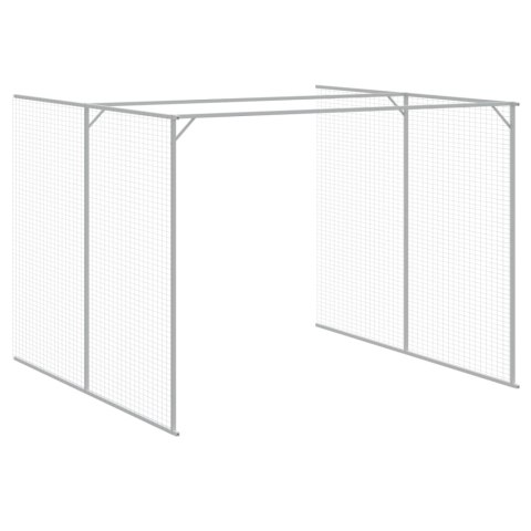 VidaXL Buda dla psa, z wybiegiem, jasnoszara, 214x865x181 cm, stal