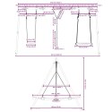 VidaXL Huśtawka ogrodowa z siodełkiem, linką i bocianim gniazdem