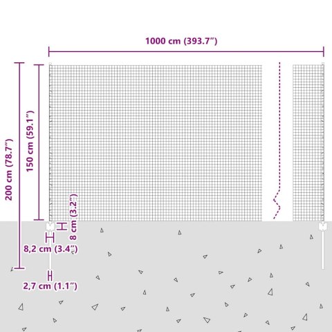 VidaXL Ogrodzenie z słupkiem Szary