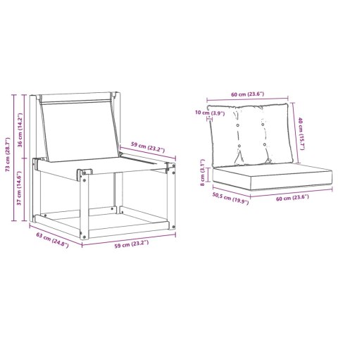 VidaXL Sofa na zewnątrz Drewno akacji i tekstylen