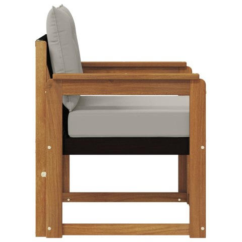 VidaXL Sofa na zewnątrz Lite Drewno Akacji Naturalny i Jasny Szary