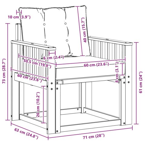 VidaXL Sofa na zewnątrz Lite Drewno Akacji Naturalny i Jasny Szary
