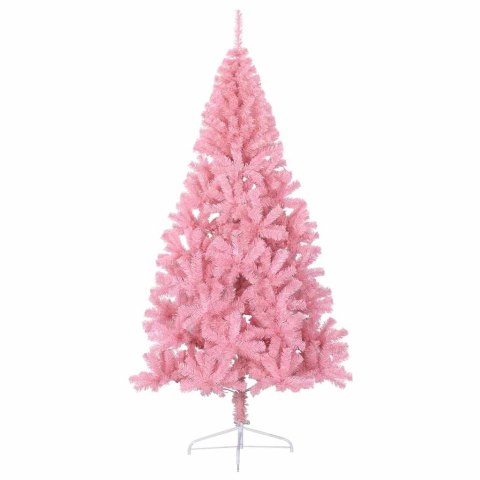 SZTUCZNA CHOINKA POŁÓWKA ZE STOJAKIEM RÓŻOWA 240CM PVC