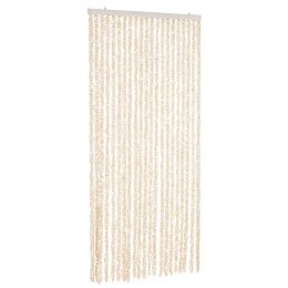 VidaXL Zasłona przeciwko owadom, beżowo-biała, 90x220 cm, szenil