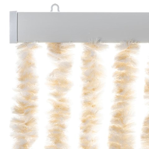 VidaXL Zasłona przeciwko owadom, beżowo-biała, 90x220 cm, szenil