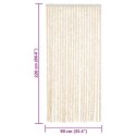 VidaXL Zasłona przeciwko owadom, beżowo-biała, 90x220 cm, szenil