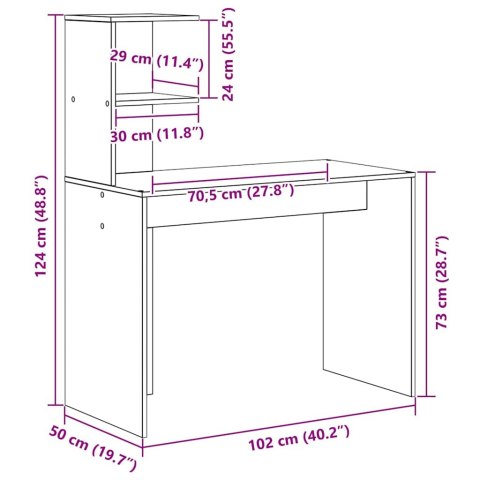 VidaXL Biurko Betonowy szary 102 x 50 x 124 cm Materiał drewnopochodny
