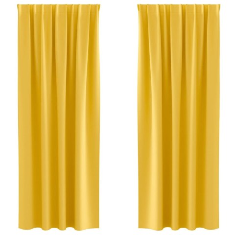 VidaXL Firany blackout z kółkami 2 pcs Musztardowy Żółty 225 x 140 cm