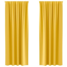 VidaXL Firany blackout z kółkami 2 pcs Musztardowy Żółty 260 x 140 cm