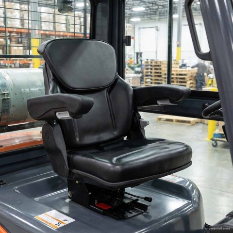 VidaXL Fotel ciągnika z zawieszeniem Czarny 60 x 58 x 72 cm Stal i PVC