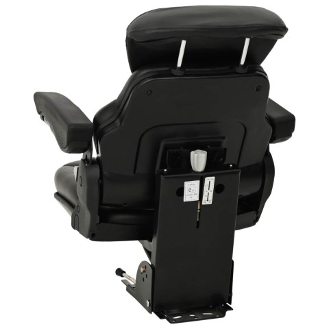 VidaXL Fotel ciągnika z zawieszeniem Czarny 60 x 58 x 72 cm Stal i PVC