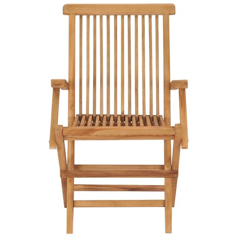 VidaXL Krzesła ogrodowe z beżowymi poduszkami, 4 szt., drewno tekowe