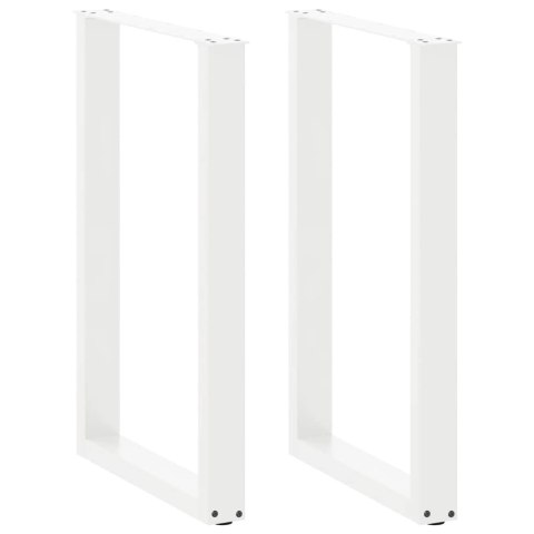 VidaXL Nogi do stołu barowego w kształcie litery U 2 szt. Białe 60x(90-91) cm Stal