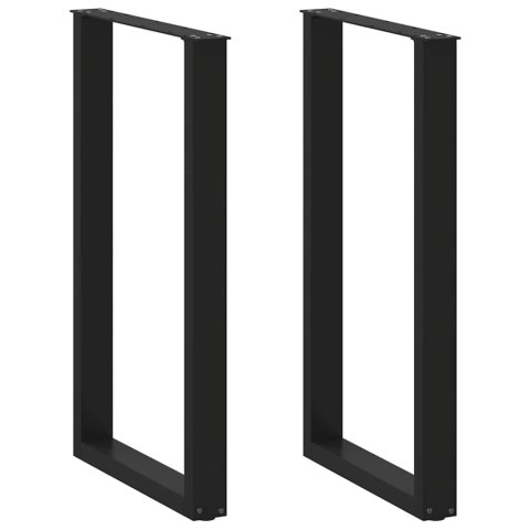VidaXL Nogi do stołu barowego w kształcie litery U 2 szt. Czarne 60x(100-101) cm Stal