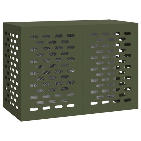 VidaXL Pokrywa do klimatyzatora oliwkowy 100 x 50 x 70 cm Stal