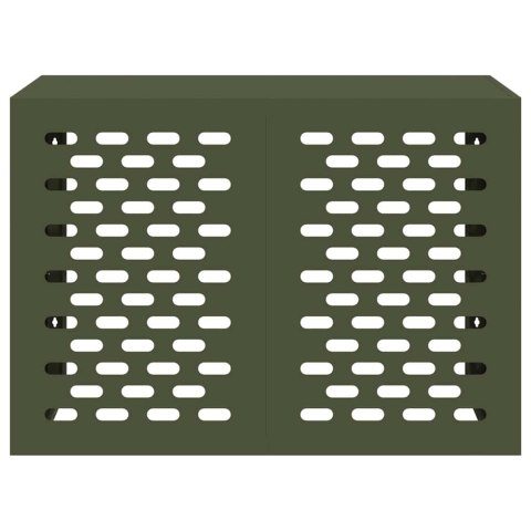 VidaXL Pokrywa do klimatyzatora oliwkowy 100 x 50 x 70 cm Stal