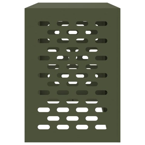 VidaXL Pokrywa do klimatyzatora oliwkowy 100 x 50 x 70 cm Stal