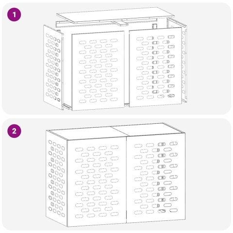VidaXL Pokrywa do klimatyzatora oliwkowy 100 x 50 x 70 cm Stal