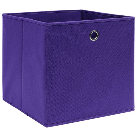 VidaXL Pudełka, 10 szt., fioletowe, 32x32x32 cm, tkanina