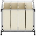 VidaXL Sortownik na pranie z 4 pojemnikami, kremowy, stalowy