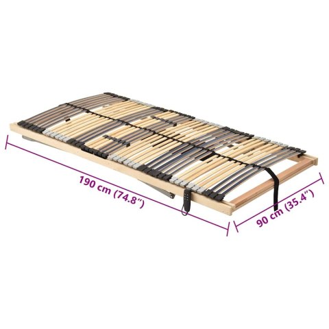 VidaXL Stelaż z listew Brązowy 90 x 190 cm Drewno bukowe