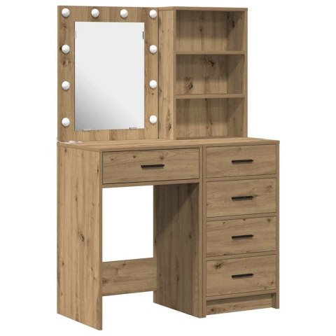 TOALETKA 2 PCS BRĄZOWA 50X41X135CM MATERIAŁ DREWNOPOCHODNY