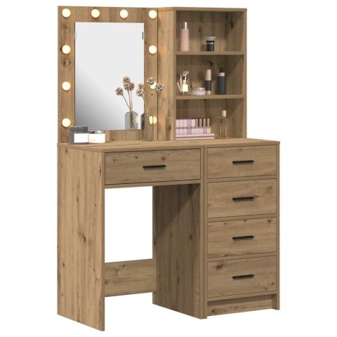 TOALETKA 2 PCS BRĄZOWA 50X41X135CM MATERIAŁ DREWNOPOCHODNY