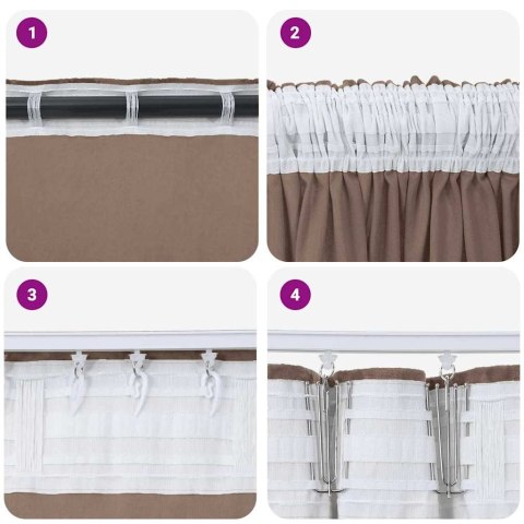VidaXL Zasłony z weluru 2 pcs Cappuccino 140 x 140 cm Aksamit