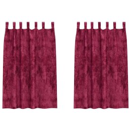 VidaXL Zasłony z weluru 2 pcs czerwone wino 175 x 140 cm Aksamit
