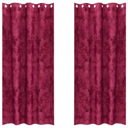 VidaXL Zasłony z weluru 2 pcs czerwone wino 245 x 140 cm Aksamit