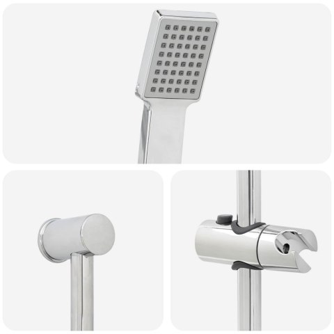 VidaXL Zestaw systemu prysznicowego chromowany 70 cm Stal nierdzewna