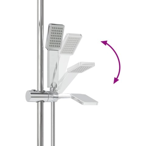 VidaXL Zestaw systemu prysznicowego chromowany 70 cm Stal nierdzewna