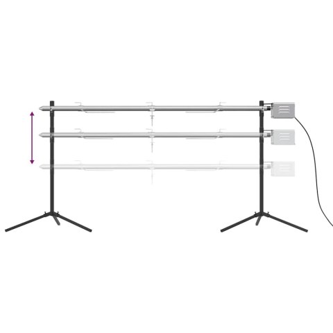 VidaXL Grill z automatycznym rożnem i tacką, stal nierdzewna