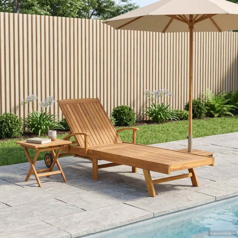 VidaXL Leżak ze stolikiem 2 pcs brązowy 40 x 40 x 40 cm