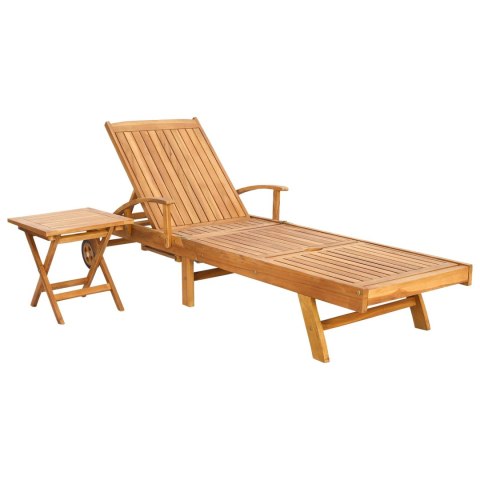 VidaXL Leżak ze stolikiem 2 pcs brązowy 40 x 40 x 40 cm