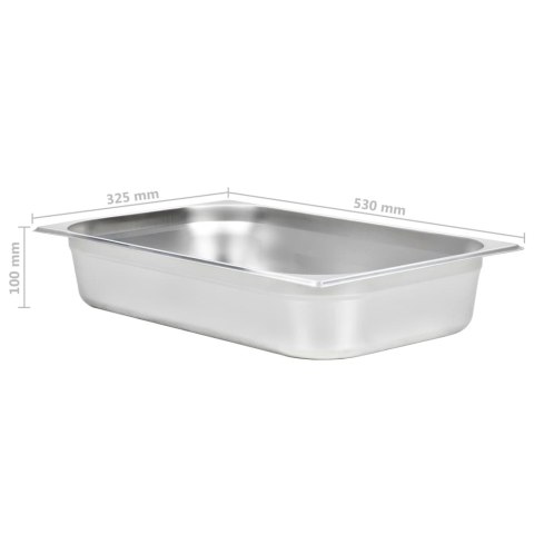 POJEMNIKI GASTRONOMICZNE GN 1/1 100 MM STAL NIERDZEWNA BEMAR ZESTAW 4 SZTUKI