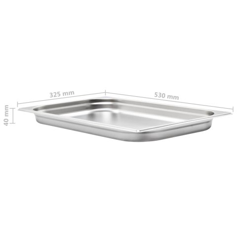 POJEMNIKI GASTRONOMICZNE GN 1/1 40 MM STAL NIERDZEWNA BEMAR ZESTAW 4 SZTUKI