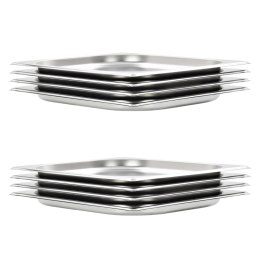 POJEMNIKI GASTRONOMICZNE GN 1/2 20 MM STAL NIERDZEWNA TACA ZESTAW 8 SZTUK